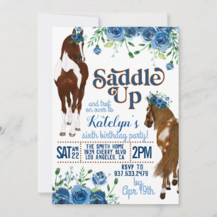 Invitación de cumpleaños de Saddle Up Horse