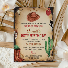 Invitación de cumpleaños de Saddle Up Western Rode