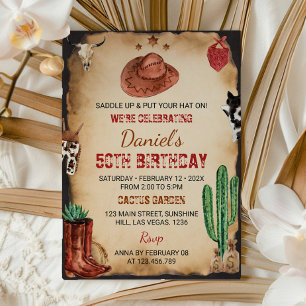 Invitación de cumpleaños de Saddle Up Western Rode