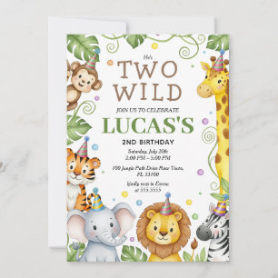 Invitación de cumpleaños de Safari a dos chicos sa