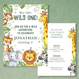 Invitación de cumpleaños de safari de la jungla ca