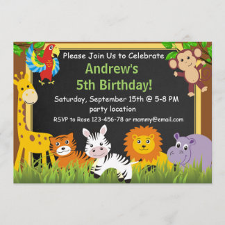 Invitación de cumpleaños de Safari, invitación a l