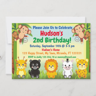 Invitación de cumpleaños de Safari Jungle