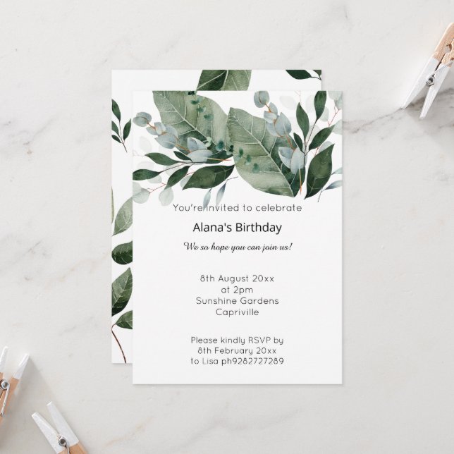 INVITACIÓN DE CUMPLEAÑOS DE SALA BLANCA BLANCA LUX (Anverso/Reverso In Situ)