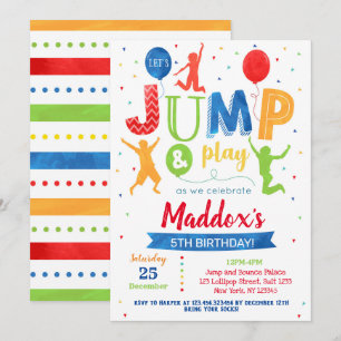 Invitación de cumpleaños de salto Bounce Fiesta de