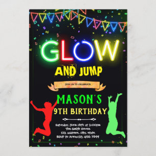 Invitación de cumpleaños de salto brillante