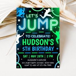 Invitación de cumpleaños de salto en trampolín par