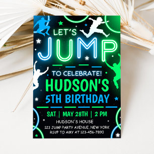 Invitación de cumpleaños de salto en trampolín par