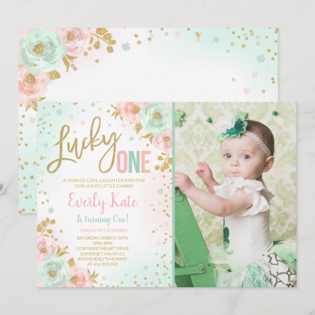 Invitación de cumpleaños de San Patricio, un Fiest (Anverso / Reverso)