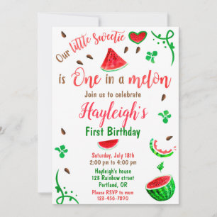 Invitación de cumpleaños de sandía Cumpleaños de n