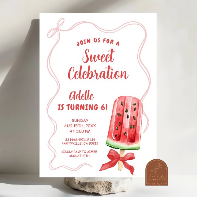 Invitación de cumpleaños de sandía de verano (Subido por el creador)