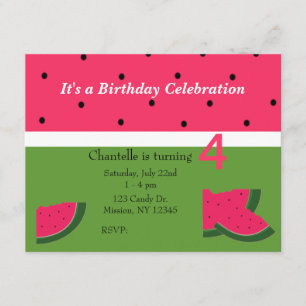 Invitación de cumpleaños de sandía dulce