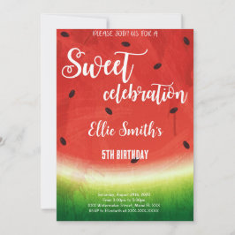 Invitación de cumpleaños de sandía editable