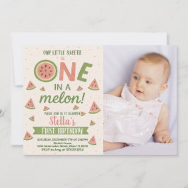 Invitación de cumpleaños de sandía editable para n