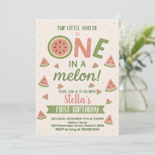 Invitación de cumpleaños de sandía editable para n