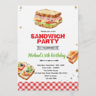 invitación de cumpleaños de sandwich