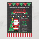 Invitación de cumpleaños de Santa Claus<br><div class="desc">Invitación de cumpleaños a los niños de Santa Claus Chalkboard</div>