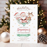 Invitación de cumpleaños de Santa navidades<br><div class="desc">¡Qué Diversión! ¡Disfruten de esta encantadora invitación de cumpleaños a los Navidades! Es la manera perfecta de invitar a los invitados a la fiesta de cumpleaños temática de los Navidades de su hijo. Este es un diseño de invierno festivo con Santa, un muñeco de nieve, reno y una corona con...</div>
