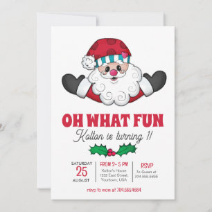 Invitación de cumpleaños de Santa, oh qué invitaci