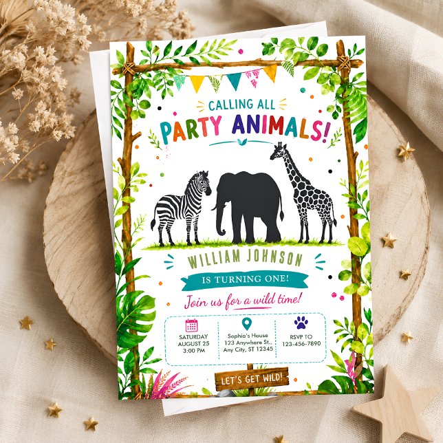 Invitación de cumpleaños de selva tropical con ani (Subido por el creador)