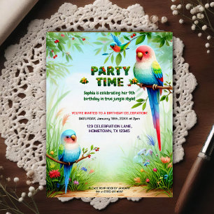 Invitación de cumpleaños de selva tropical para ni