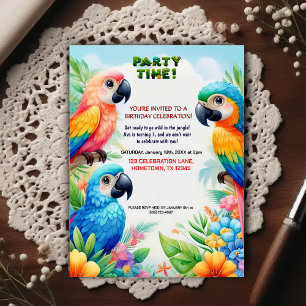 Invitación de cumpleaños de selva tropical para ni