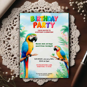 Invitación de cumpleaños de selva tropical para ni