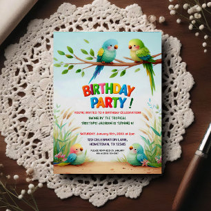 Invitación de cumpleaños de selva tropical para ni