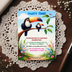 Invitación de cumpleaños de selva tropical para ni