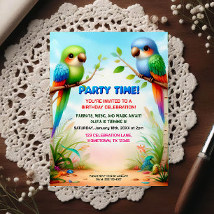 Invitación de cumpleaños de selva tropical para ni