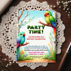 Invitación de cumpleaños de selva tropical para ni
