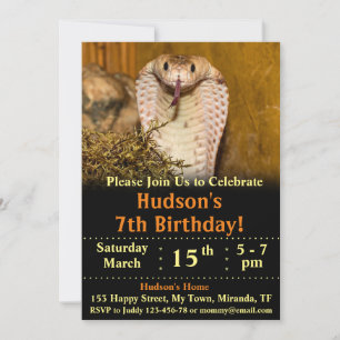 invitación de cumpleaños de serpiente