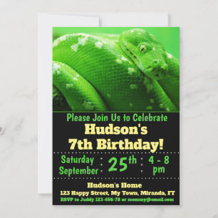 invitación de cumpleaños de serpiente