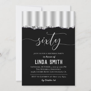 Invitación de cumpleaños de sesenta diamantes