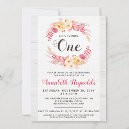 Invitación de cumpleaños de Shabby Chic Rustic