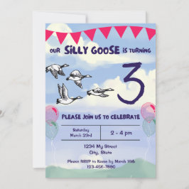 Invitación de cumpleaños de Silly Goose