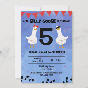 Invitación de cumpleaños de Silly Goose