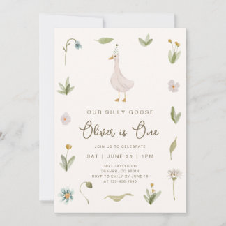 Invitación de cumpleaños de Silly Goose