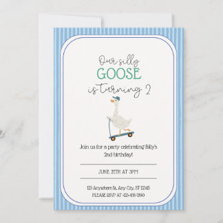 Invitación de cumpleaños de Silly Goose