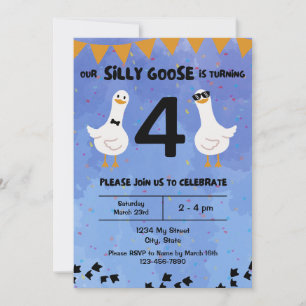 Invitación de cumpleaños de Silly Goose