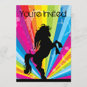 Invitación de cumpleaños de silueta estilo arcoiri