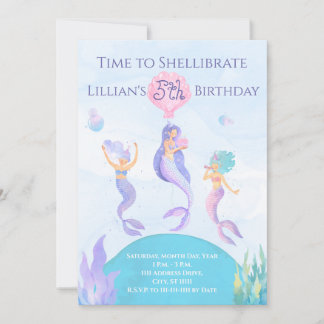 Invitación de cumpleaños de sirena