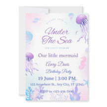 Invitación de cumpleaños de sirena