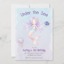 Invitación de cumpleaños de sirena
