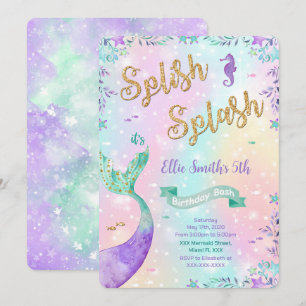 Invitación de cumpleaños de sirena