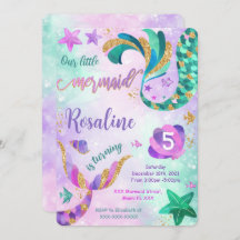 Invitación de cumpleaños de sirena