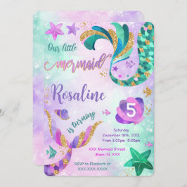 Invitación de cumpleaños de sirena