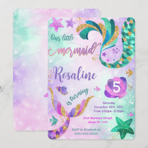 Invitación de cumpleaños de sirena