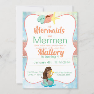 Invitación de cumpleaños de Sirena