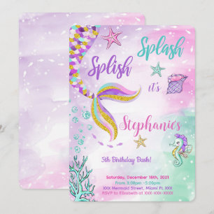 Invitación de cumpleaños de sirena